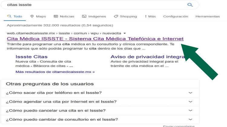 buscar en google citas issste