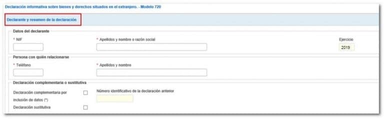 Cómo rellenar el Modelo 720