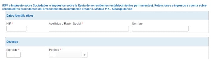 Cómo rellenar el modelo 115