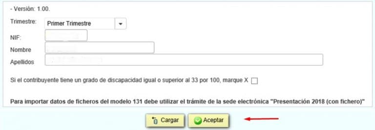 Cómo rellenar el modelo 131