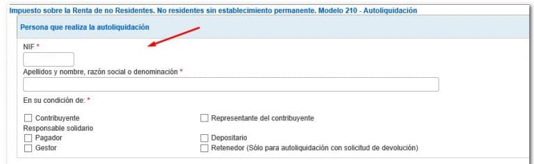 Cómo rellenar el Modelo 210