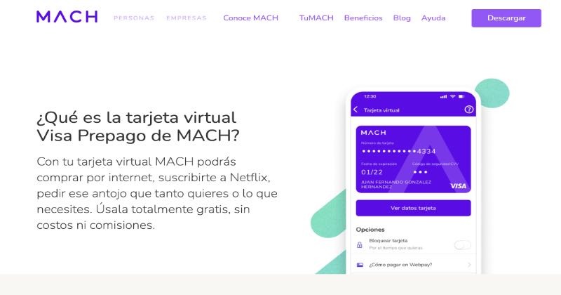 Tarjeta Mach prepago: Tarjetas de crédito con DICOM