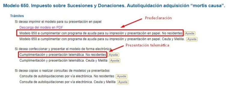 cómo rellenar el modelo 650 y 660