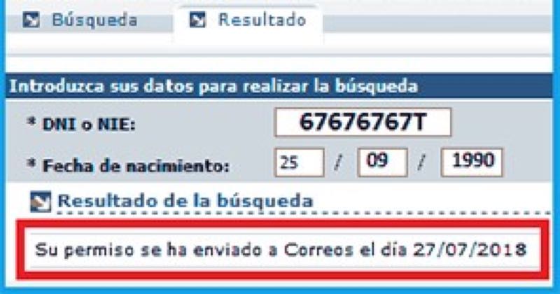 estado tramitación Permiso de conducir