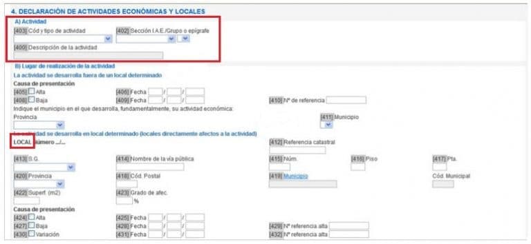 Cómo rellenar el Modelo 036