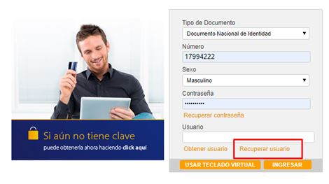 ¿Cómo puedo recuperar mi nombre de usuario en visa home?